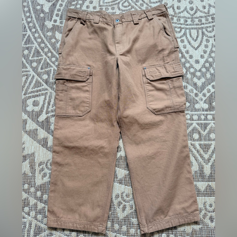 Duluth Relaxed Fit Canvas Cargo Work Pants Men's 41.5 x 29.5 (42 x 30 Tag) Brown